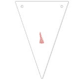 繊細なピンクと茶色の花がきれいな白を飾る バンティングフラッグ (第2の旗)