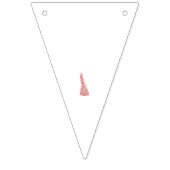 繊細なピンクと茶色の花がきれいな白を飾る バンティングフラッグ (第1の旗)