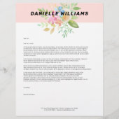 繊細なピンクと黄色の花の花束 レターヘッド (正面)