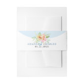 繊細なピンクと黄色の花の花束 招待状ベリーバンド (正面例)