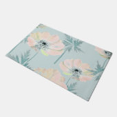 繊細なピンクのアネモネ。 ドアマット (アングル)