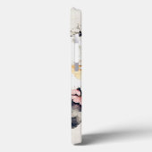 繊細なピンクのオレンジ色のフローラブルーの水色スプラッシュ Case-Mate iPhoneケース (裏面 / 左)