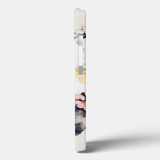 繊細なピンクのオレンジ色のフローラブルーの水色スプラッシュ Case-Mate iPhoneケース (裏面 / 左)