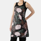 繊細なピンクのカーネーションとグリーン離れフローラ エプロン (インサイチュ)