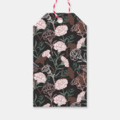 繊細なピンクのカーネーションとグリーン離れフローラ ギフトタグ (正面)