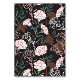 繊細なピンクのカーネーションとグリーン離れフローラ テーブルナンバー