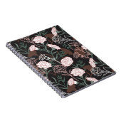 繊細なピンクのカーネーションとグリーン離れフローラ ノートブック (右側)