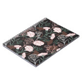 繊細なピンクのカーネーションとグリーン離れフローラ ノートブック (左側)