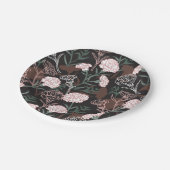 繊細なピンクのカーネーションとグリーン離れフローラ ペーパープレート (アングル)