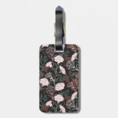 繊細なピンクのカーネーションとグリーン離れフローラ ラゲッジタグ (裏面縦)