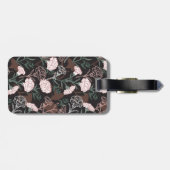 繊細なピンクのカーネーションとグリーン離れフローラ ラゲッジタグ (裏面横)