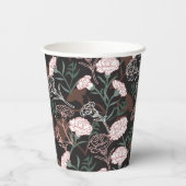 繊細なピンクのカーネーションとグリーン離れフローラ 紙コップ (裏面)