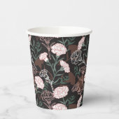繊細なピンクのカーネーションとグリーン離れフローラ 紙コップ (左)