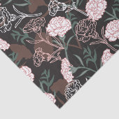 繊細なピンクのカーネーションとグリーン離れフローラ 薄葉紙 (詳細)