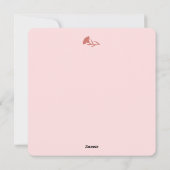 繊細なピンクのカーネーションと緑の葉の花束 シーズンカード (裏面)