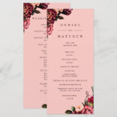 繊細なピンクのガーゼに浮かぶロマンチックな菊 プログラム (正面/裏面)