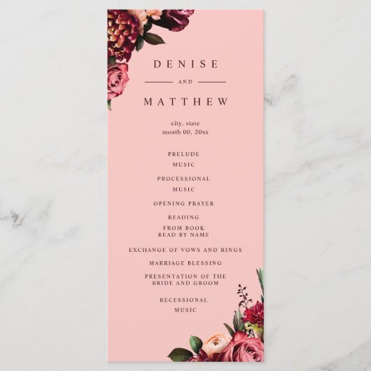 繊細なピンクのガーゼに浮かぶロマンチックな菊 プログラム (正面)