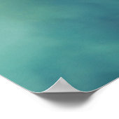 繊細なピンクのコスモスフラワーマクロ抽象芸術オン青 ポスター (角)