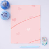 繊細なピンクのハートの背景 チラシ (シングル)