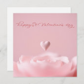 繊細なピンクのハートの花バレンタイン シーズンカード (正面/裏面)