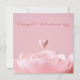 繊細なピンクのハートの花バレンタイン シーズンカード