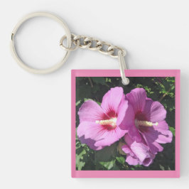 繊細なピンクのバラのシャロン写真 キーホルダー