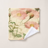 繊細なピンクのバラのタオルのセット – Luxury Essentials バスタオルセット (ウォッシュタオル)