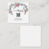 繊細なピンクのバラのラベンダーユーカリQRコード エンクロージャーカード (正面/裏面)