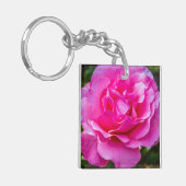 繊細なピンクのバラ。 キーホルダー (正面左)