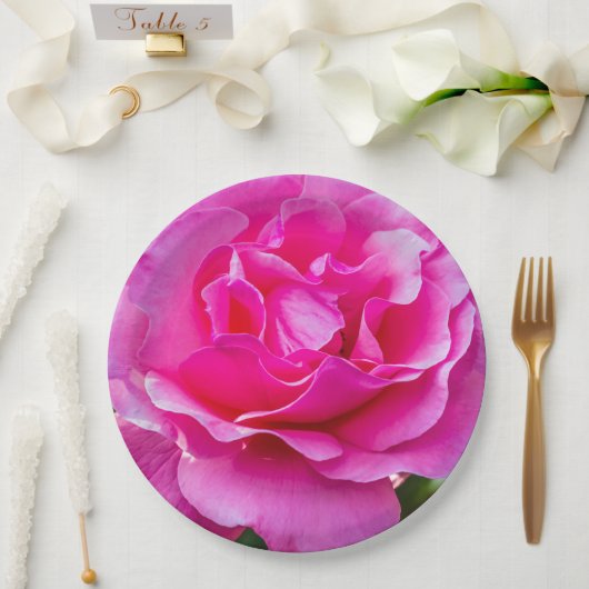 繊細なピンクのバラ。 ペーパープレート (ウェディング)