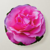 繊細なピンクのバラ。 ラウンドクッション (裏面)
