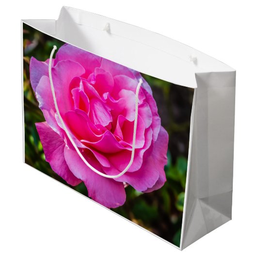 繊細なピンクのバラ。 ラージペーパーバッグ (裏面アングル)