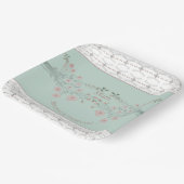 繊細なピンクのフローラ広場 ペーパープレート (傾斜あり)