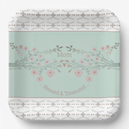 繊細なピンクのフローラ広場 ペーパープレート