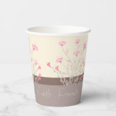 繊細なピンクのフローラ 紙コップ (裏面)