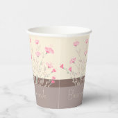 繊細なピンクのフローラ 紙コップ (右)