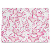 繊細なピンクのランジェリー結婚のブライダルシャワーバッグ ラージペーパーバッグ (正面)