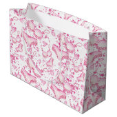 繊細なピンクのランジェリー結婚のブライダルシャワーバッグ ラージペーパーバッグ (裏面アングル)
