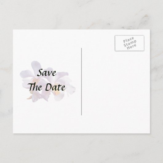 繊細なピンクのラン 保存の日付 案内ポストカード (裏面)