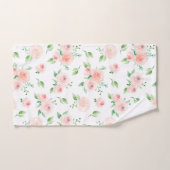 繊細なピンクのローズブーケ バスタオルセット (ハンドタオル)