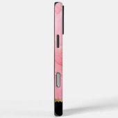 繊細なピンクの大理石の渦巻き黄金色のアクセント Case-Mate iPhoneケース (裏面 / 右)
