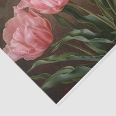 繊細なピンクの植物切り離しのチューリップ 薄葉紙 (詳細)