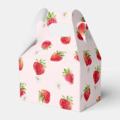 繊細なピンクの水の色のストロベリーファースト誕生日 フェイバーボックス (裏面サイド)