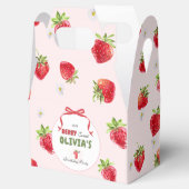 繊細なピンクの水の色のストロベリーファースト誕生日 フェイバーボックス (オープン)