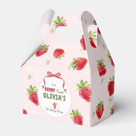 繊細なピンクの水の色のストロベリーファースト誕生日 フェイバーボックス