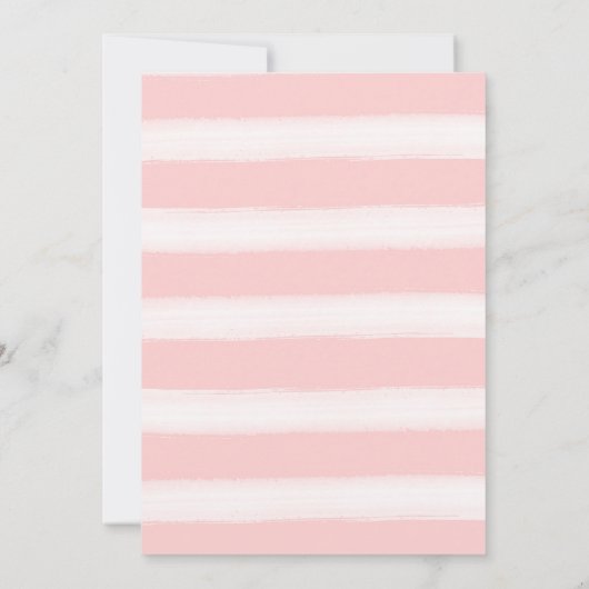 繊細なピンクの水の色のフローラ赤ちゃんシャワー 招待状 (裏面)