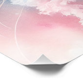 繊細なピンクの水彩クラゲ ポスター (コーナー)