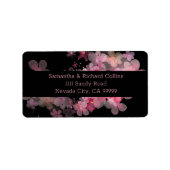 繊細なピンクの水彩フローラ ラベル (正面)