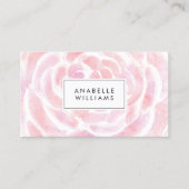 繊細なピンクの水彩フローラ 名刺 (正面)