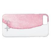 繊細なピンクの水彩洗パーソナライズされた浄 Case-Mate iPhoneケース (裏面(横))